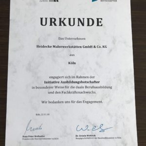 Was macht eigentlich ein Ausbildungsbotschafter? Urkunde-Initiative-Ausbildungsbotschafter